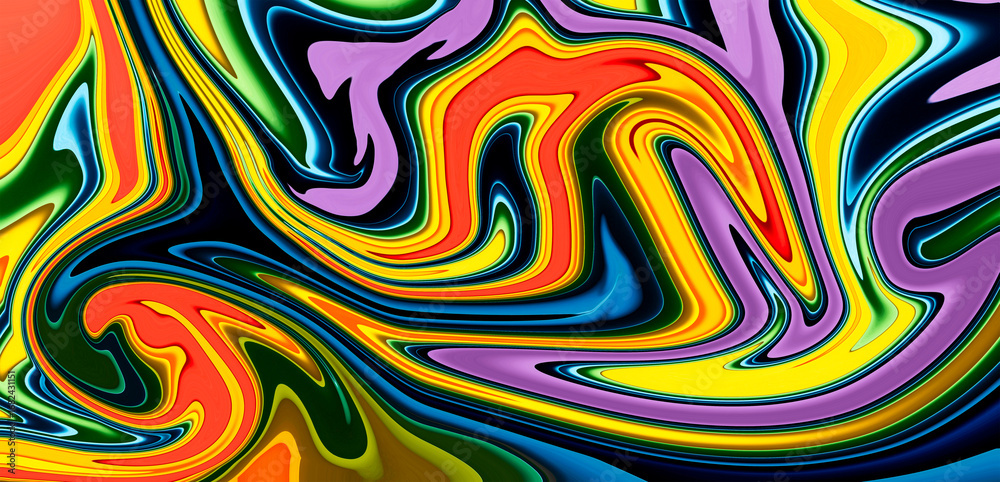 Obraz premium Vibrant abstract swirls of color create a mesmerizing and dynamic fluid art background