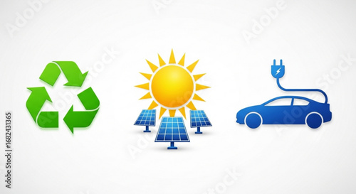 Electric vehicle and solar panels for renewable energy and recycle for a sustainable future world