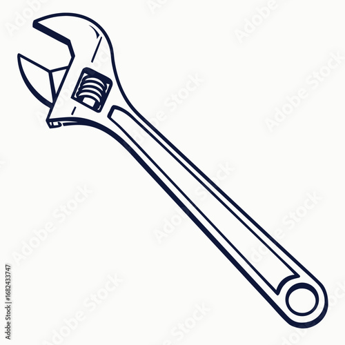Adjustable wrench tool hardware mechanical