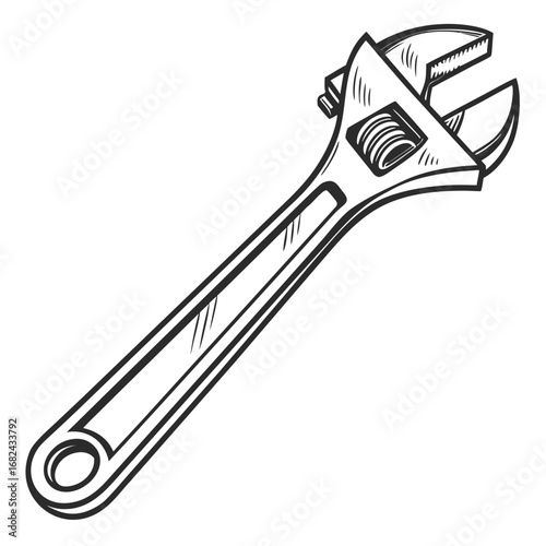 Adjustable wrench tool metal hardware