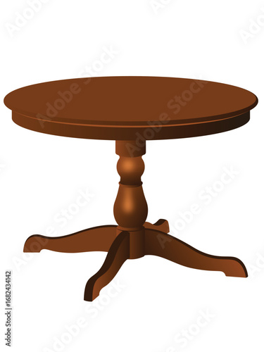 Round wooden table