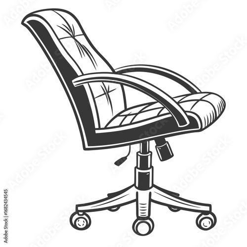 Black and white office chair swivel chair desk chair