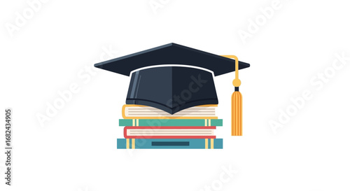 Graduation Celebration Vector with Students Throwing Hats in the Air