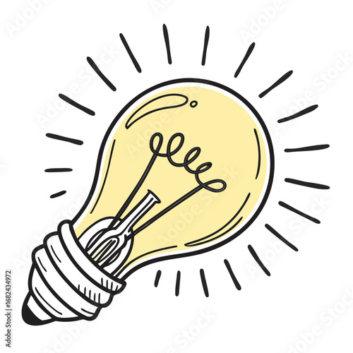 Bright idea lightbulb illustration innovation inspiration