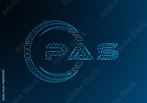 PAS low poly letter logo vector design. PAS lower poly logo design. Low poly logo.