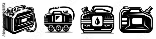 Modern Minimalist Fuel Tank Icon, Flat Silhouette of a Storage Container Vector for Energy Illustration Design