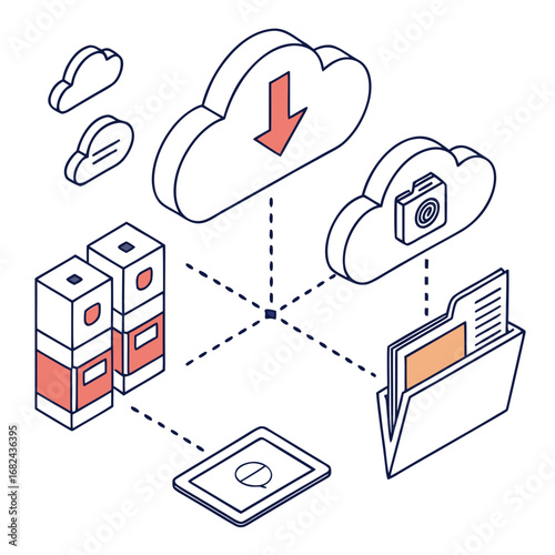 Cloud data storage network diagram cloud computing