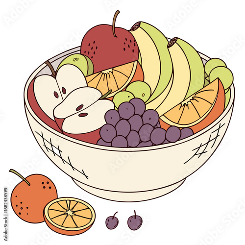 Colorful fruit assortment in a bowl fruit bowl apples