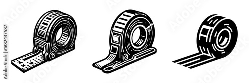 Modern Minimalist Floor Marking Tape Icon, Flat Silhouette of a Safety and Organization Tool Vector for Workplace Illustration Design