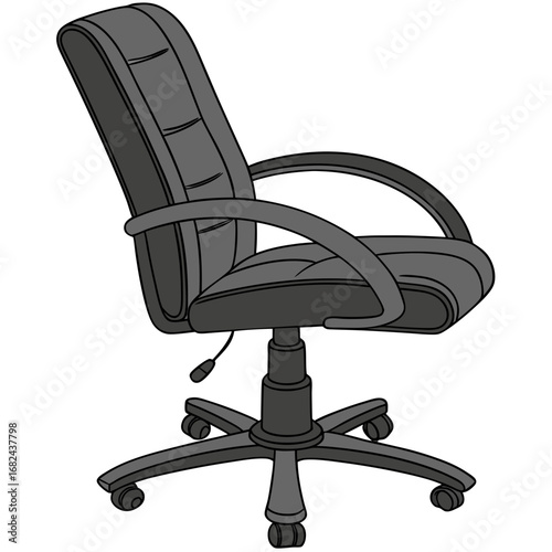 Dark gray office chair with wheels furniture swivel chair