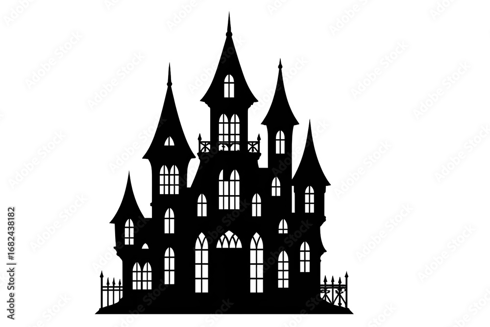 Obraz premium Halloween gothic atmosphere with black background, isolated png format