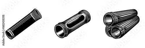 Modern Minimalist Top Tube Icon, Flat Silhouette of a Bicycle Frame Component Vector for Cycling Illustration Design