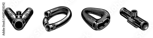 Modern Minimalist Seat Tube Icon, Flat Silhouette of a Bicycle Frame Component Vector for Cycling Illustration Design