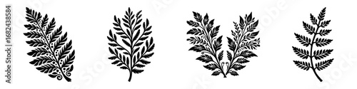 Modern Minimalist Fern Plant Icon, Flat Silhouette of a Potted Houseplant Vector for Home and Garden Illustration Design