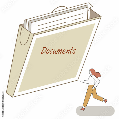 Document folder with person documents paperwork