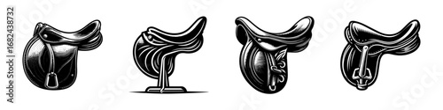 Modern Minimalist Racing Saddle Icon, Flat Silhouette of a Bicycle Performance Seat Vector for Cycling Illustration Design