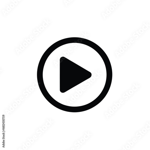 Black Play Icon Illustration Multimedia, Audio, and Video Concept Design Element