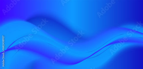 Abstract blue waves flowing smoothly, creating a calming and serene background design