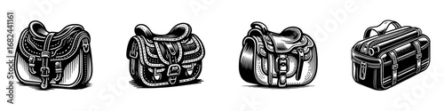 Modern Minimalist Saddle Bag Icon, Flat Silhouette of a Bicycle Storage Accessory Vector for Cycling Illustration Design