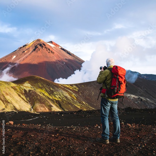 Wallpaper Mural Hiker photographs volcano Torontodigital.ca