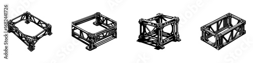 Modern Minimalist Frame Icon, Flat Silhouette of a Bicycle Structural Component Vector for Cycling Illustration Design