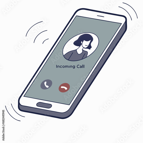 Incoming phone call illustration ringing mobile