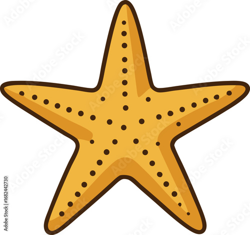Golden textured starfish marine icon vector illustration scalable eps format transparent background