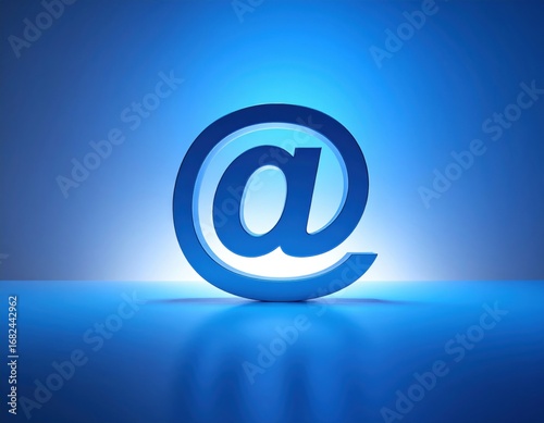 Email symbol on blue background