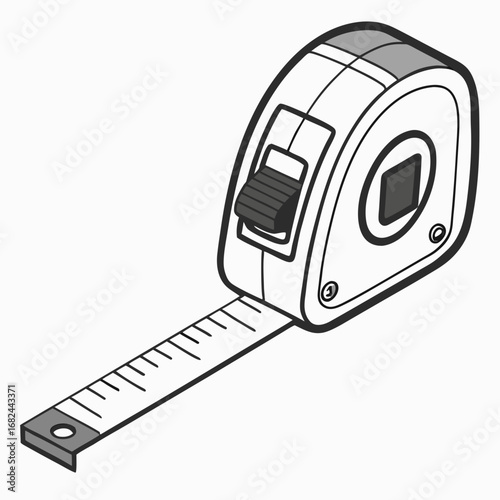 Measuring tape tool with grey accents tape measure