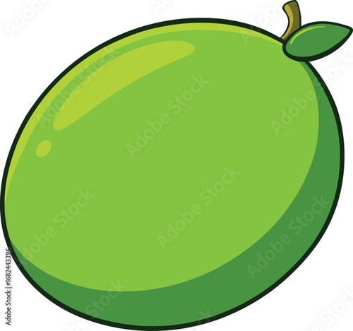 Glossy fresh green lime vector illustration healthy citrus fruit scalable graphic transparent background