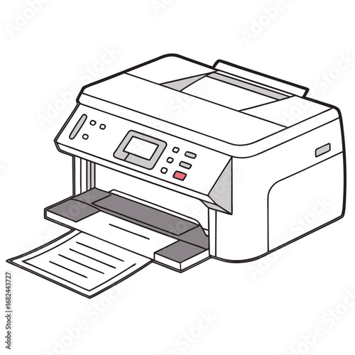 Modern office multifunction printer with paper output