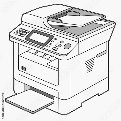 Modern office printer with scanner copier multifunction device