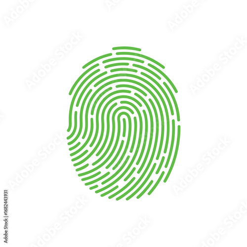 Green Fingerprint Security Scan Illustration Modern Biometric Identification and Authentication System for Privacy