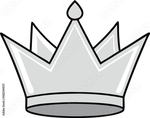 Silver crown illustration gleaming royal emblem vector scalable eps graphic transparent background