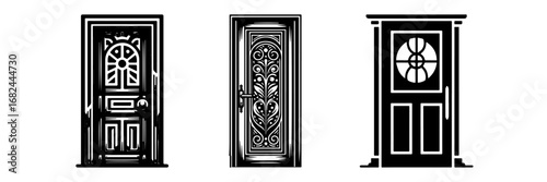 Modern Minimalist Car Door Icon, Flat Silhouette of an Automotive Entry Component Vector for Vehicle Illustration Design