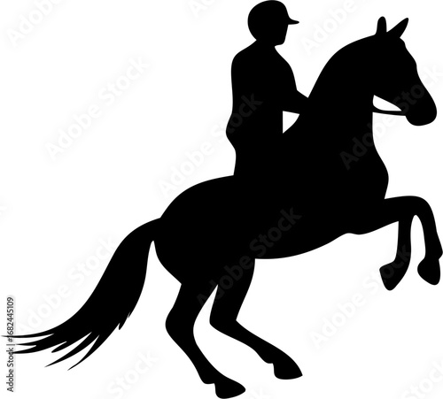 Equestrian Silhouette Vector | Horse Rider Outline | Horseback Riding Sport Design