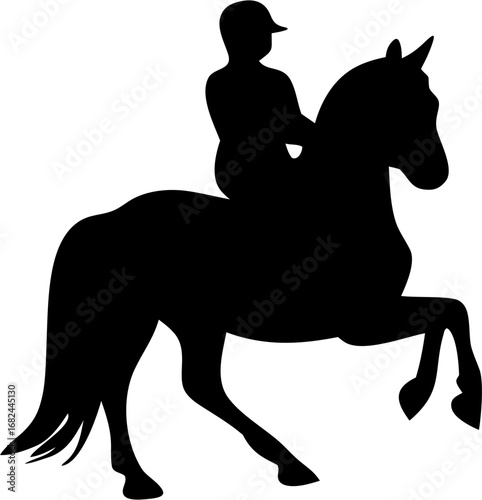 Equestrian Silhouette Vector | Horse Rider Outline | Horseback Riding Sport Design