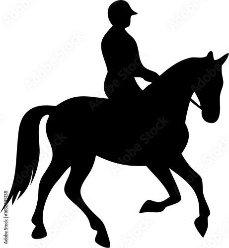 Equestrian Silhouette Vector | Horse Rider Outline | Horseback Riding Sport Design