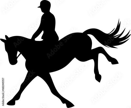 Equestrian Silhouette Vector | Horse Rider Outline | Horseback Riding Sport Design
