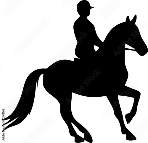 Equestrian Silhouette Vector | Horse Rider Outline | Horseback Riding Sport Design