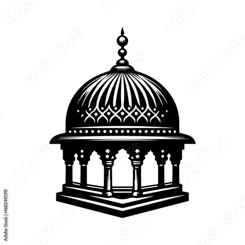 Modern Minimalist Dome Icon, Flat Silhouette of an Architectural and Structural Element Vector for Home and Building Illustration Design