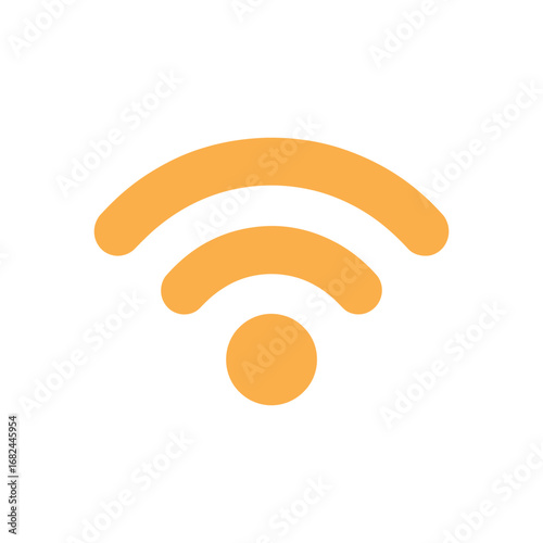 Minimalist Golden Wifi Symbol on White Background for Connection Concepts and Design