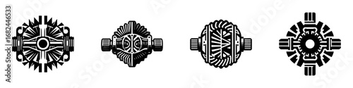 Vintage Hand-Drawn Valve Gear Illustration, Mechanical Engine Engraved Vector for Automotive and T-Shirt Design