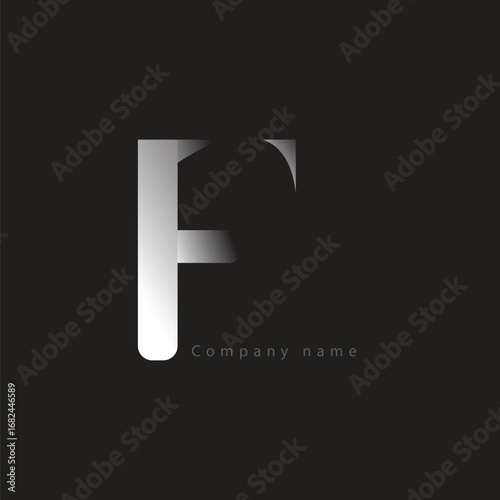 F letter logo monochrome design on black background.F letter design for business logo
