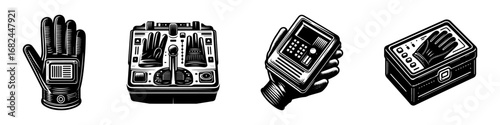 Modern Minimalist Glove Box Icon, Flat Silhouette of a Vehicle Storage Compartment Vector for Automotive Illustration Design