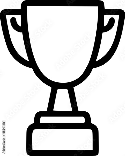 Black silhouette trophy icon on a plain background