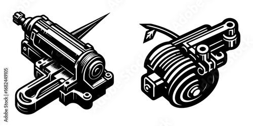 Modern Minimalist Steering Icon, Flat Silhouette of an Automotive Control Component Vector for Vehicle Illustration Design