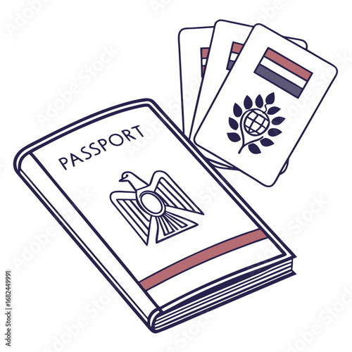 Travel documents with national symbols passport identification