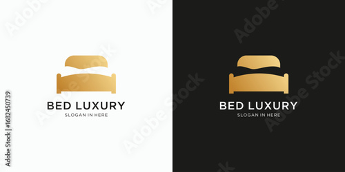 Bed room concept logo design inspiration 