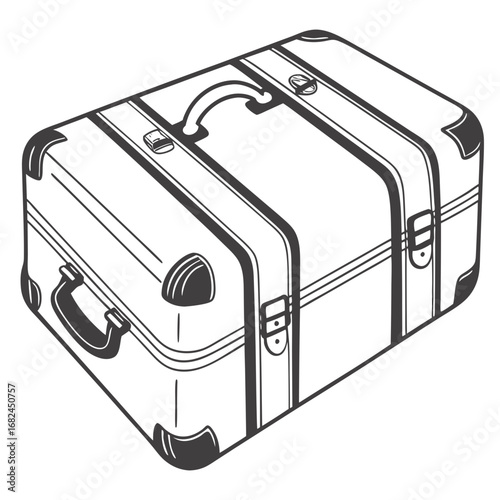 Vintage suitcase with leather straps and handles luggage